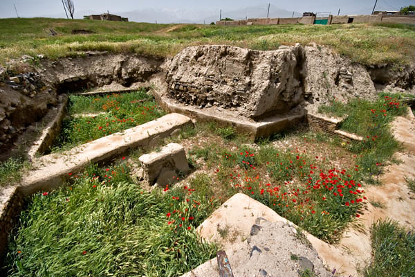 نمایی از باقیماندههای شهر کهن هگمتانه